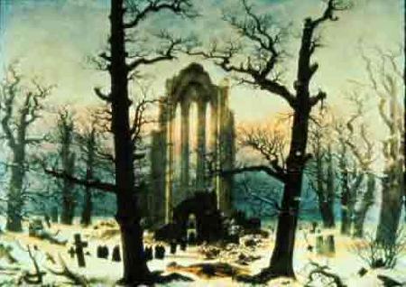 Caspar David Friedrich Cloister Cemetery in the Snow oil painting picture